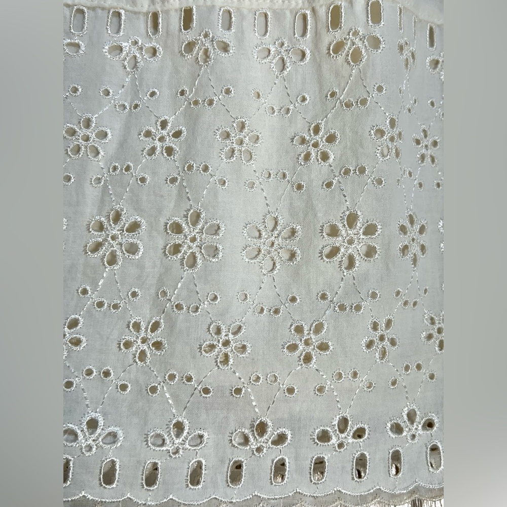 Eyelet lace buttercream midi full‎ a-line skirt cottagecore prairie boho y2k - Picture 8 of 14